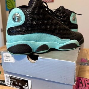 Kids Black and Teal Retro Jordan 13